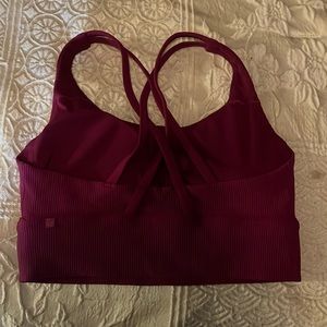 Pink Lululemon sports bra